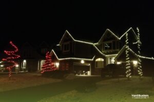 Red and White Custom Holiday Light Display