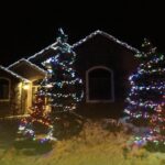 Residential House with Christmas Light Setup in Calgary
